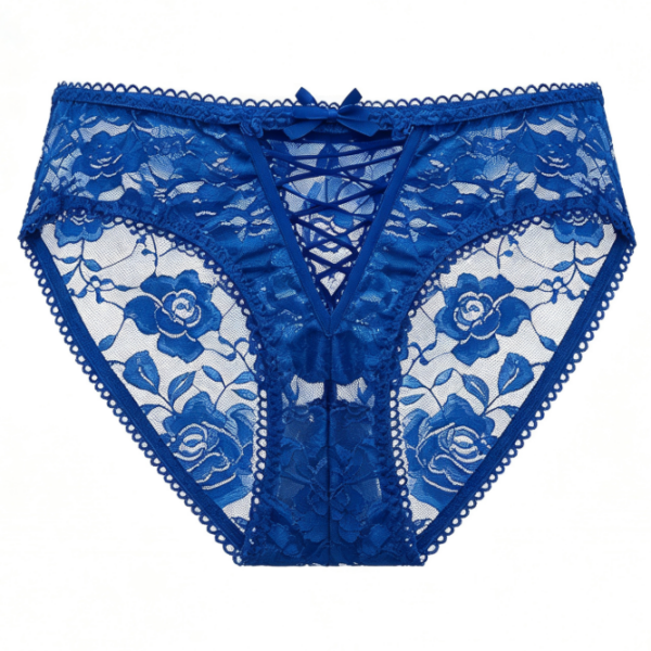 Blue Lace Floral Panties